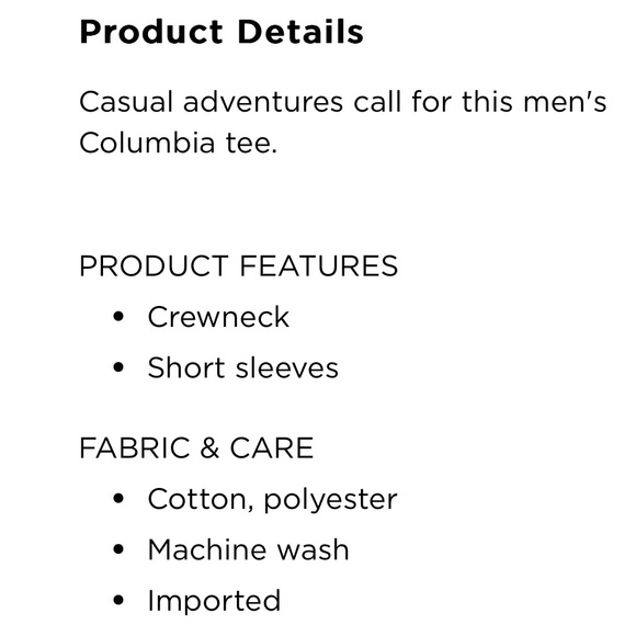 NWT Columbia Men’s Graphic Tee Shirt - Picture 3 of 8